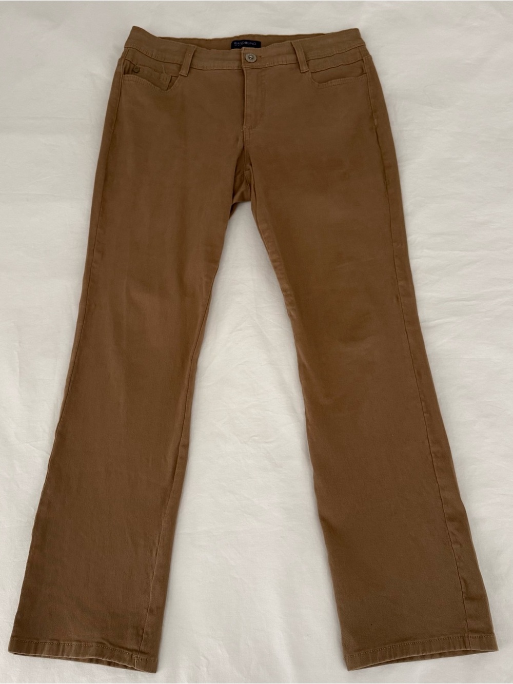 Bandolino Tatyana Petite Camel Tan Straight Leg Stretch Pants Size 12P Fall